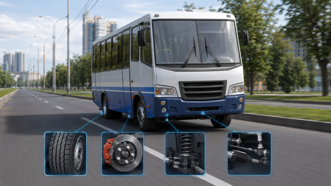 Відведення автобуса Isuzu від прямолінійної траєкторії під час руху